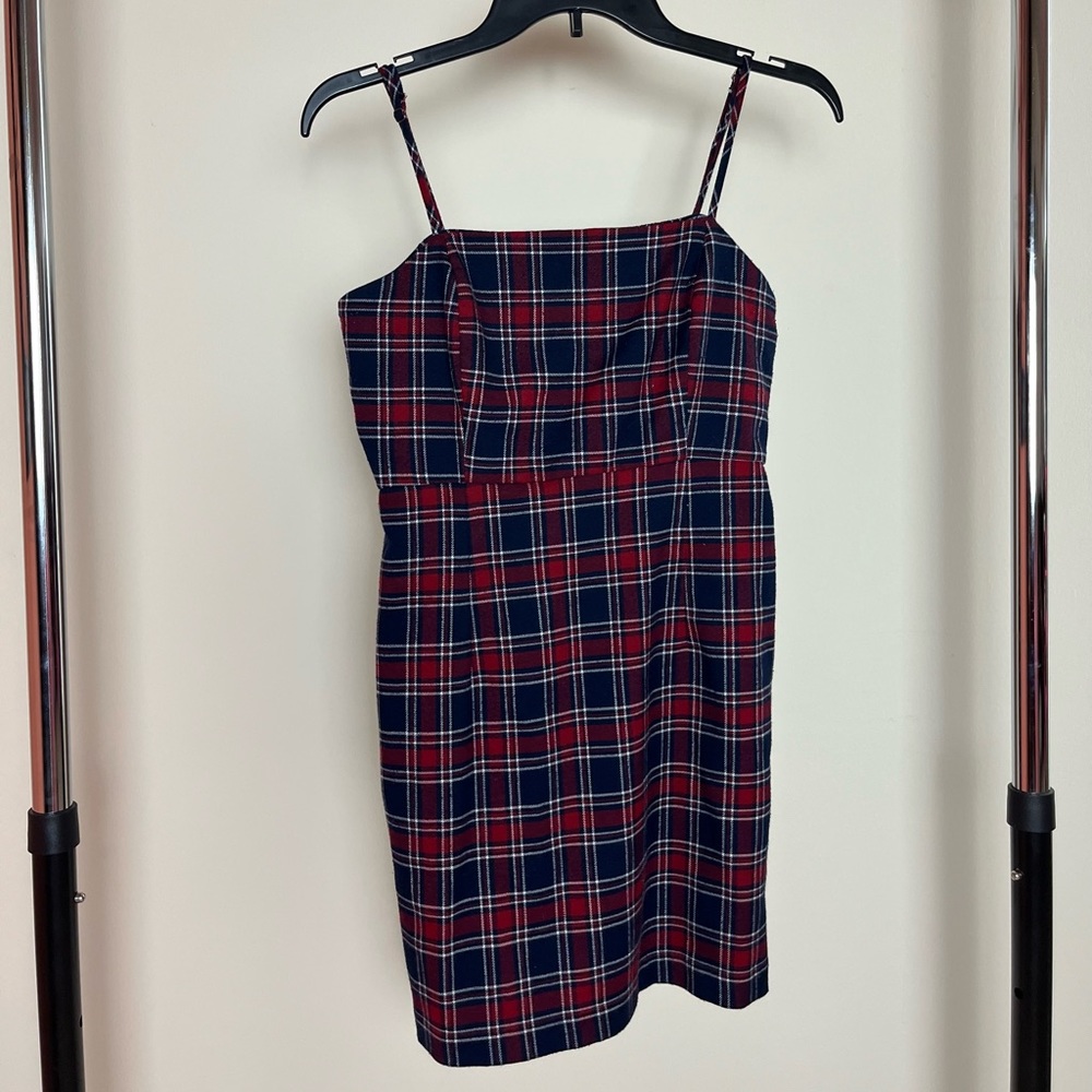 Plaid Pleated mini skater dress